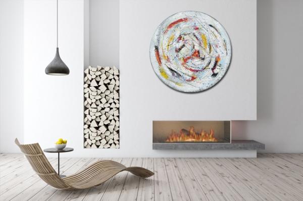 Large Round Art Action Painting pictures - Abstract 1366